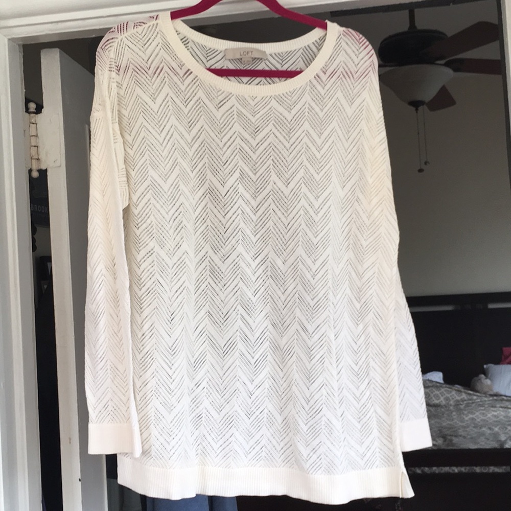Loft Crochet White Sweater
